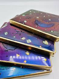 Moon Coasters - Color Shifting Coasters - Moon Inspired -cosmic Coasters - Etsy