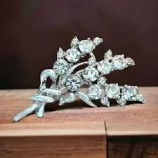 Vintage | Jewelry | Vintage Art Deco Bezel Set Rhinestone Pot Metal Brooch | Poshmark