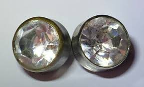 2 VTG Silvertone Metal 2 Piece Faceted Glass Diminutive ...