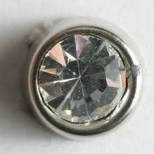 rhinestone button - Size: 10mm - Color: silver