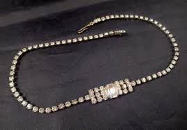 Vtg Prong Set Clear Rhinestone Choker Necklace Emerald Cut ...