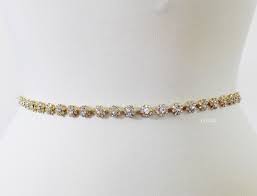LISALI Skinny Wedding Dress Bridal Sash, Crystal Bridal Sash ...