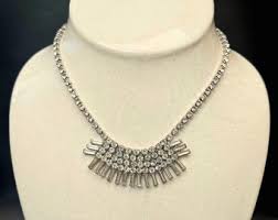 Garne Rhinestone Necklace - Clear Crystal - Wedding Bride Bling Necklace - Etsy