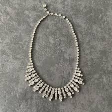 Wedding Necklace. Vintage Silver Tone Rhinestone Necklace From the 1950's. Bridal Jewellery. Bridesmaid Jewellery. Vintage Costume Jewellery - Etsy