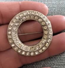 Vintage Goody Rhinestone Double Circle Brooch Pin Signed 1-1/2" Silver Tone | eBay