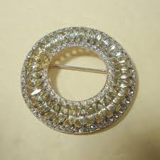 Vintage Rhinestone Brooch: Flashy White Glass Stones, Silvertone Pin - Etsy Canada