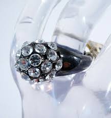 Lee Angel Women's Gunmetal Crystal Fireball Disco Ring Sz 6 NWT 165 | eBay