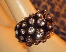 Statement Ring, Stuffed W Rhinestones! Black W Rhinestones, so Fun, Silvered Metal, Size 7, Star Struck, Jewelry, Rings 1960's - Etsy