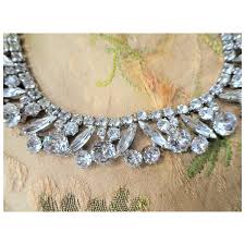 STUNNING Sherman Signed Necklace,Prong Set, Brilliant . For Sale at Ruby Lane