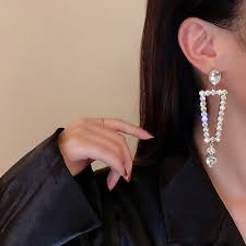 Party Mismatched Earrings | Long Asymmetric Crystal Tassel ...