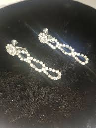 Hobe signed long 2in diamond rhinestone elegant screw back ...