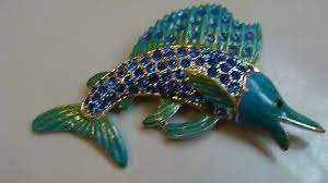 Beautiful Silver Tone Swordfish Brooch | eBay