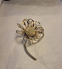 Vintage Signed Sarah Coventry Flower Aurora Borealis ...