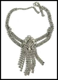 WEISS Signed and Unsigned Diamante Tassels Necklace ...