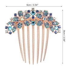 Unique Bargains Women Rhinestone Inlaid Flower Hair Comb ...