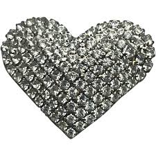 Rhinestone Heart Tiny Brooch Clear All Prong Set Rhinestones ...