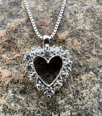 Vintage, 14K Gold, White Gold, Diamond Heart Pendant ...