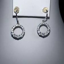 Jewelry | Elegant Hoop Earrings With Glass Stone And Beads | Poshmark