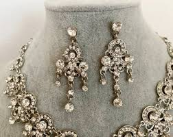 Bridal Jewelry Set LUCY Wedding Jewelry Sets for Brides Chandelier Bridal Necklace Earrings Set Drop Crystal Jewelry Vintage Bridesmaids - Etsy