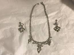 Vintage Weiss Womens Rhinestone Necklace and Earrings ...