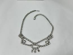 GORGEOUS Vintage Silvertone Prong Set Clear Rhinestone 15 ...