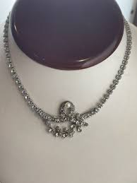 Vintage Sterling Silver Signed Clear Rhinestone Glass ...