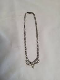 Vintage Silver-tone weiss Clear Rhinestone Necklace 15" Signed Weiss | eBay