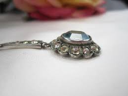 Art Deco Silver Aqua Blue Paste Brooch, Silver Belle Epoque Lavalier Pendant on Modern Silver Chain, Exquisite Gift for Her P11 - Etsy