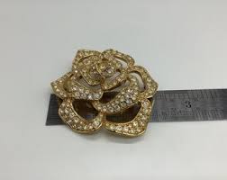Vintage Elizabeth Taylor Gold Passion Flower Crystal Brooch ...