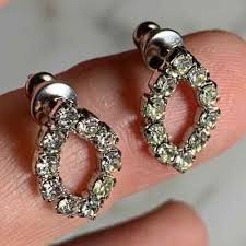 Elegant White Rhinestone Post Earrings | eBay Australia