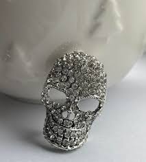 Rhinestone Skull Brooch, Skull Brooch Pin, Skull Jewellery ...