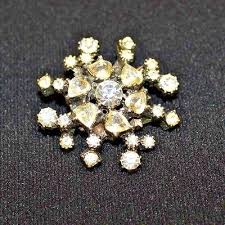 Vintage Silver Tone Clear Rhinestone Pin Brooch | eBay