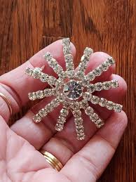 Vintage Rhinestone Snowflake Brooch Winter Christmas Holiday Seasonal Pin | eBay