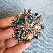 Crystal Starfish Brooch | Faux Pearl Coral DIY Decoration ...