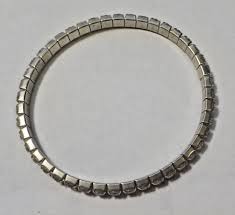 Vintage Clear Rhinestones & Silver Tone Stretch Bracelet | eBay