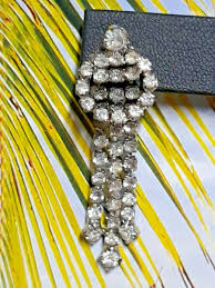 Vintage Art Deco Clear Dangle Rhinestone Statement Fringe Earrings | eBay