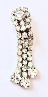 Dazzling 1970's Zirconia Studded Silver Toned Clip on Chandelier Earrings, Pre Owned Like New - Etsy