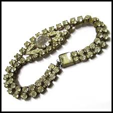 Sparkling Diamante/Rhinestone Necklace & Bracelet, early 20th Century. For Sale at Ruby Lane