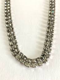 Vintage Double Strand Clear Rhinestone Choker Necklace – Vintage Renude