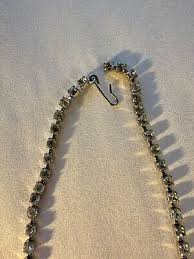 Vintage Rhinestone and Black Stone Choker Necklace 14.5" Gothic Adjustable | eBay