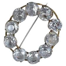 Big Antique Victorian carved Rock Crystal & brass Oval ...