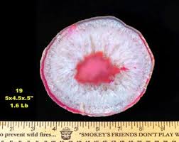 Red Agate & Quartz Crystal Coaster With Stand: Geode Slice ...