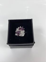 Women's Amethyst Swarovski Crystal Sterling Silver Ring Size 8 | eBay