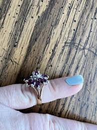 Vintage Cocktail Ring Faux Amethyst Purple Stone Size 5.5-5.75 14K GE GoldPlated | eBay