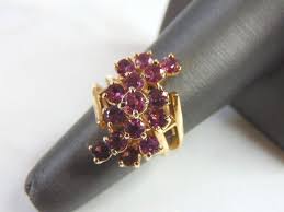 Womens Vintage Estate 14K Yellow Gold Rhodolite Ring, 7.7g ...