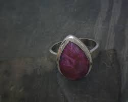 SS Bz Faceted Pear Ruby Ring 001-630-16822 SS | Vulcan's Forge LLC | KANSAS CITY, MO