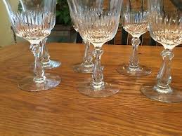 VTG Drury Lane 6 3/4” Cut Glass Wine Glasses with Bubble ...