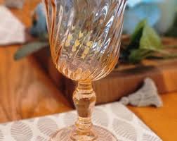 Roseline Pink Swirl (7) Water Goblet - Etsy