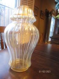 LARGE Antique Amber Glass Dome Lamp Shade ONLY Fixture Globe 4" Fitter | eBay
