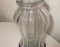 Large Vintage Hand Blown Murano Urn Style Clear Art Glass Electric Table Lamp - Etsy